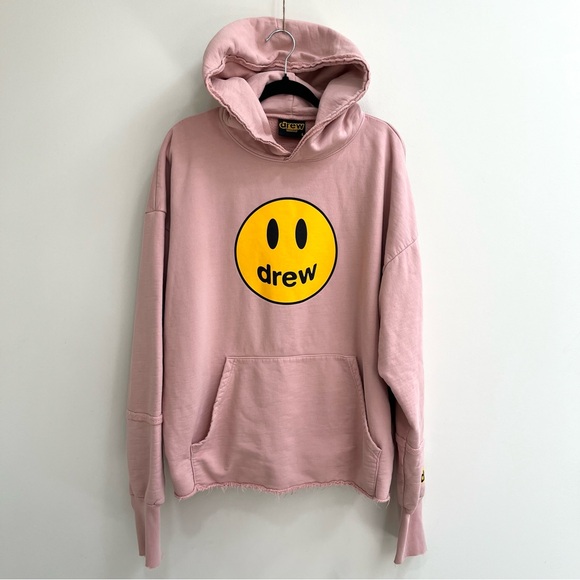 DREW HOUSE mascot deconstructed hoodie sweatshirt pink streetwear unisex large - Picture 1 of 11